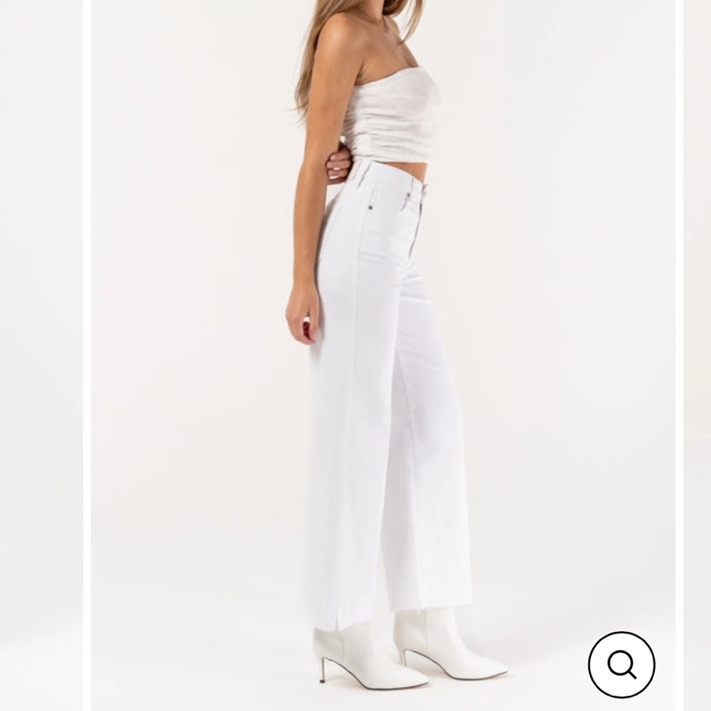 Hidden Nori High Rise Crop Wide Leg Jean Size 25‎ White NWT